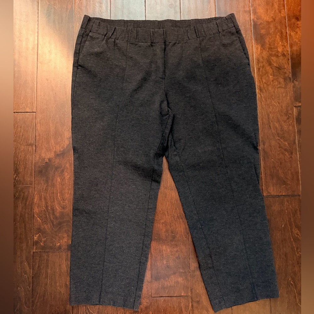 J Jill Ponte Pants Slim Leg Women's Dark Charcoal Stretch Dress Pants 3X